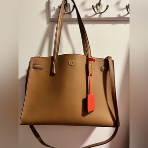 Like New Tory Burch Brown with Orange lining tote.